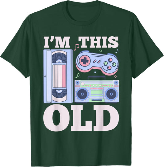 I'm This Old Retro Style Cassette Tape 70's 80's 90's Party T-Shirt - T-Shirt | Forest