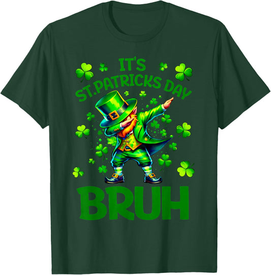 Bruh Dab Leprechaun Funny Kids Boys St Patricks Day T-Shirt - T-Shirt | Forest