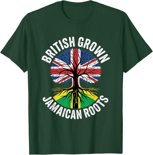 British Grown Jamaican Roots UK Jamaica T-Shirt - T-Shirt | Forest