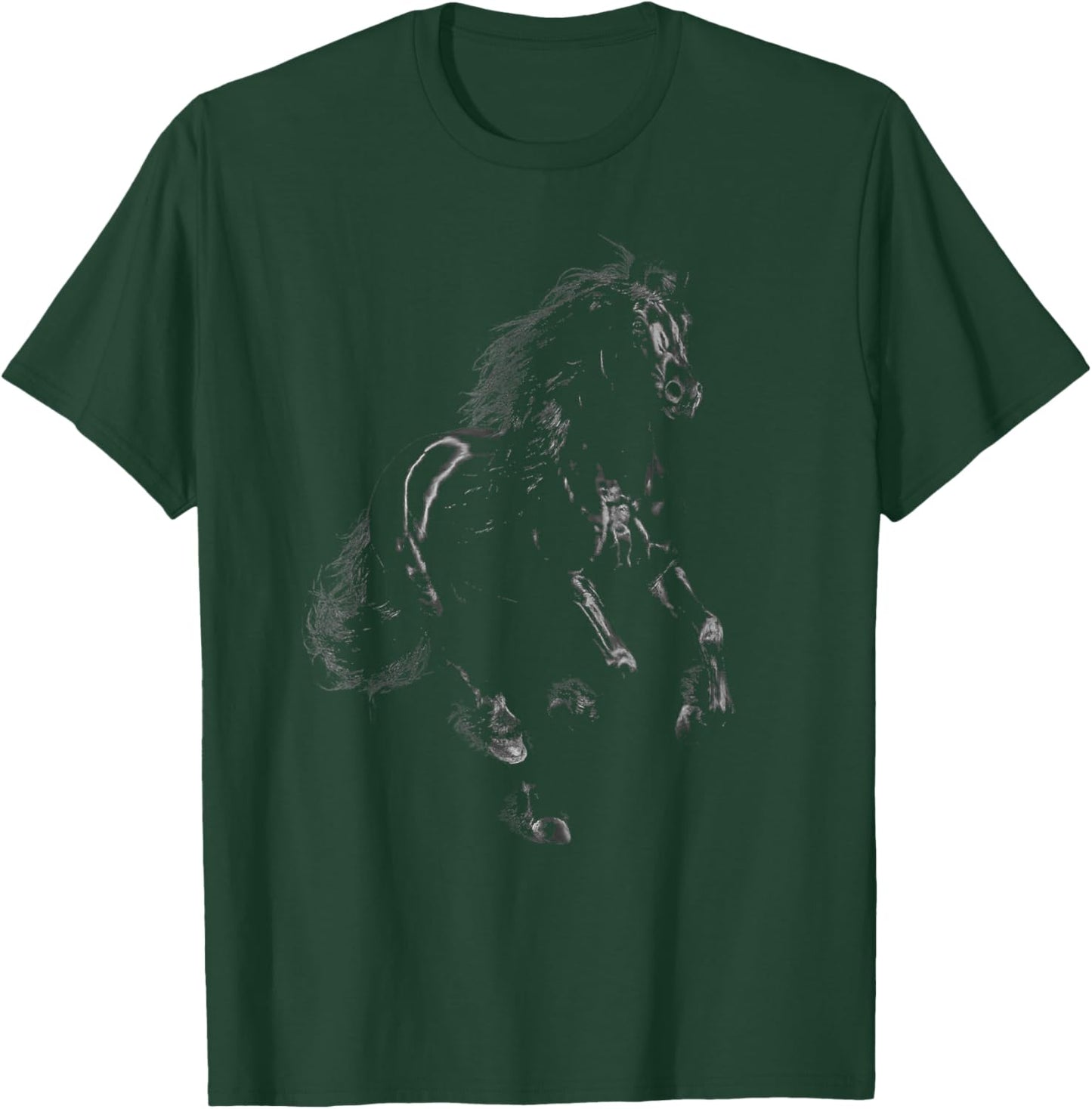 Elegant Black Horse Art Men & Horse Lovers T-Shirt - T-Shirt | Forest