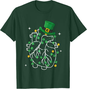 Anatomy Heart Cardiac Nurse St Patricks Day Shamrock Women T-Shirt - T-Shirt | Forest