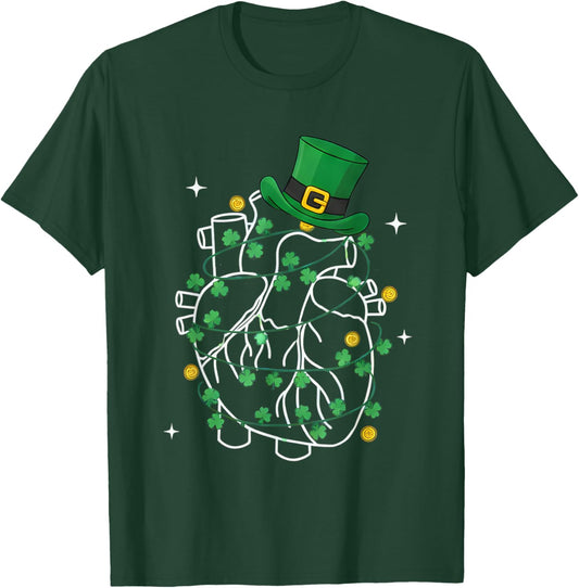 Anatomy Heart Cardiac Nurse St Patricks Day Shamrock Women T-Shirt - T-Shirt | Forest