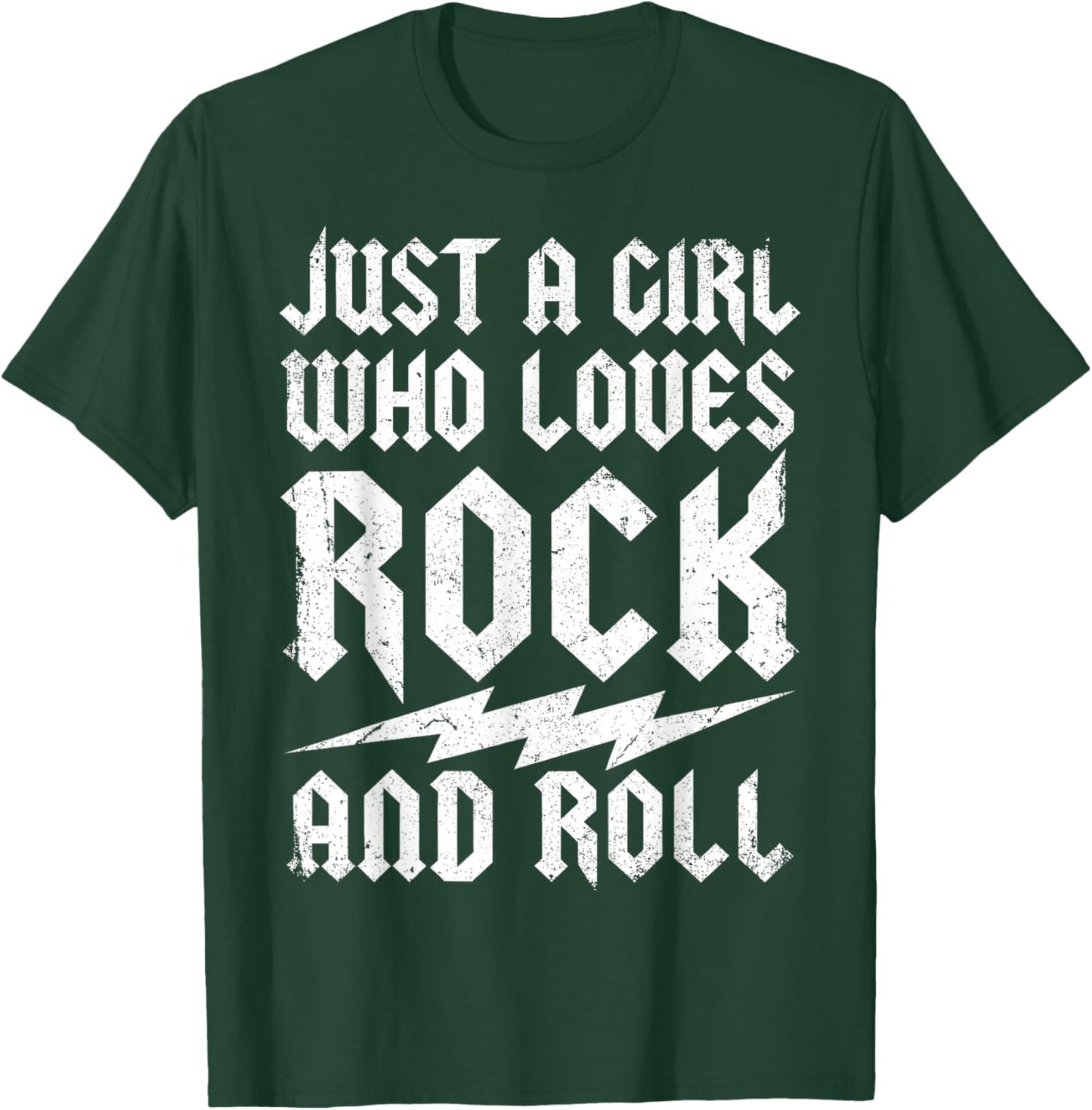Rock Music Just a Girl Who Loves Rock and Roll Fan Outfit T-Shirt - T-Shirt | Forest