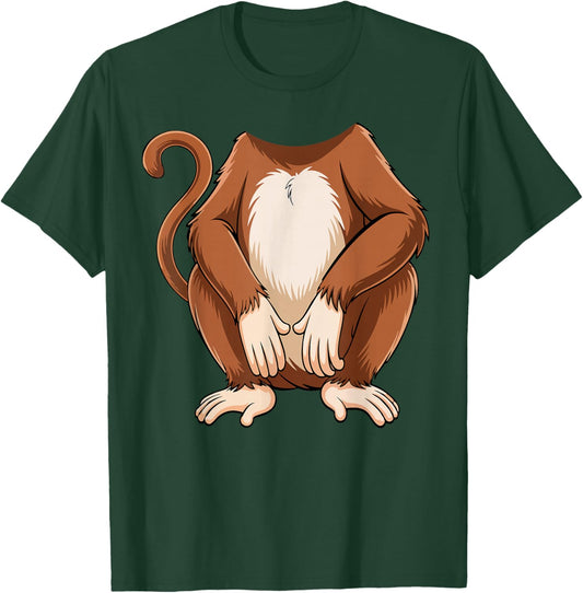 Monkey Shirt Adult Kids Men Women Brown Monkey Costume T-Shirt - T-Shirt | Forest