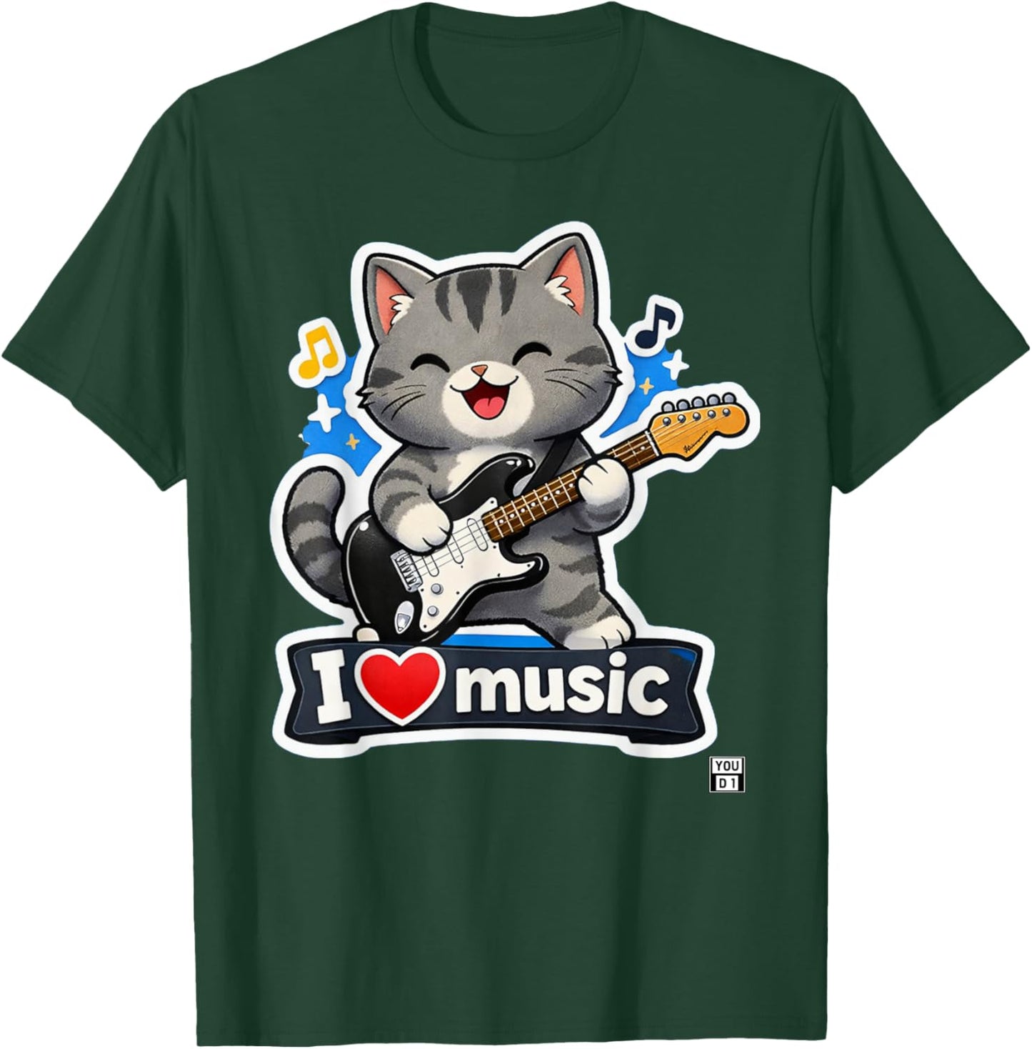 Guitar Kat T-Shirt - T-Shirt | Forest