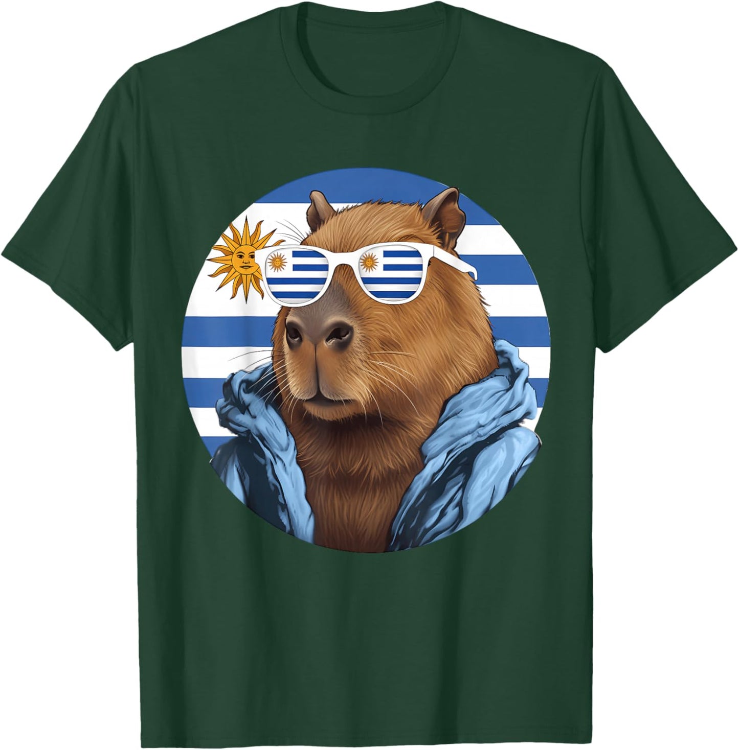 Uruguay Flag Capybara Uruguayan Roots T-Shirt - T-Shirt | Forest