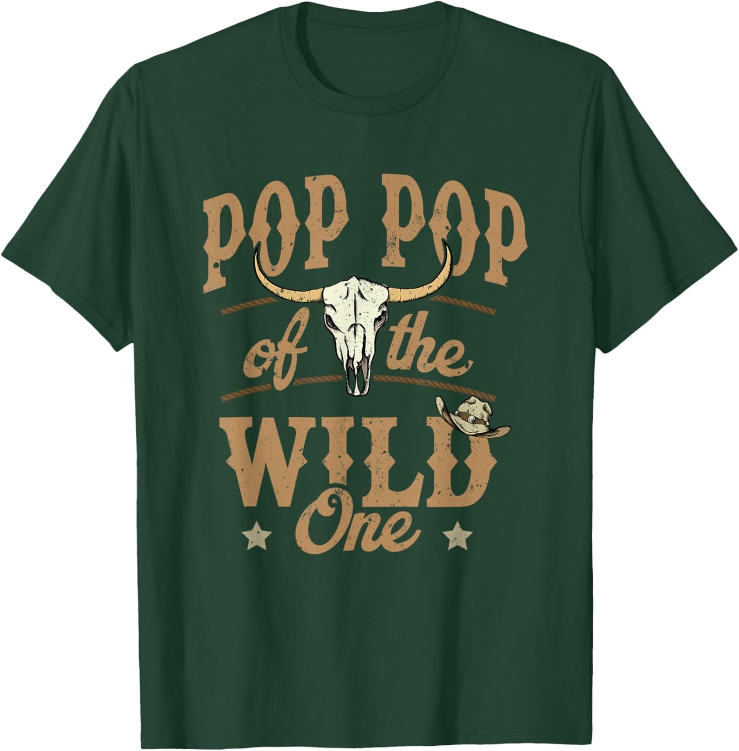 Pop Pop of The Wild One Cowboy Western Rodeo Party Matching T-Shirt - T-Shirt | Forest