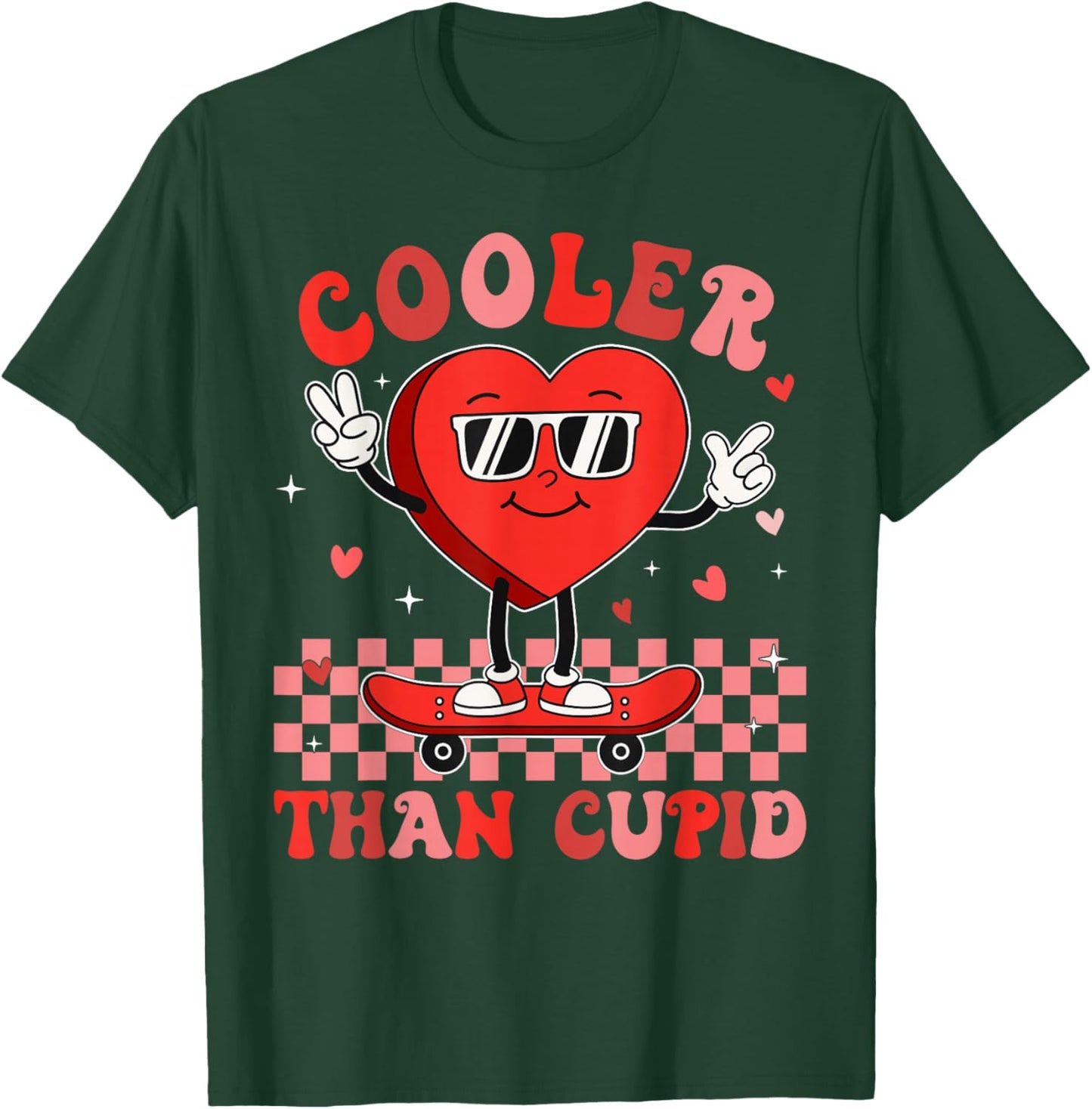 Cooler Than Cupid Valentines Day for Teens Kids Boys Girls T-Shirt - T-Shirt | Forest