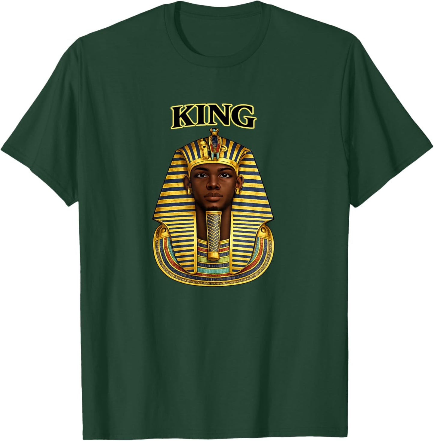 Black King African Royalty Egyptian Pharaoh Kemet Art T-Shirt - T-Shirt | Forest