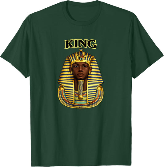 Black King African Royalty Egyptian Pharaoh Kemet Art T-Shirt - T-Shirt | Forest