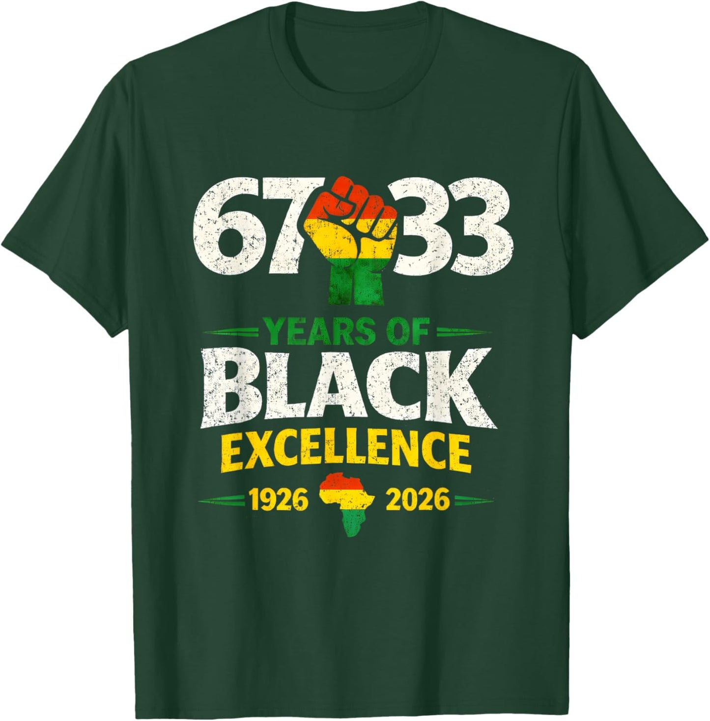 100 Years of Black Excellence Africa Black History Month T-Shirt - T-Shirt | Forest