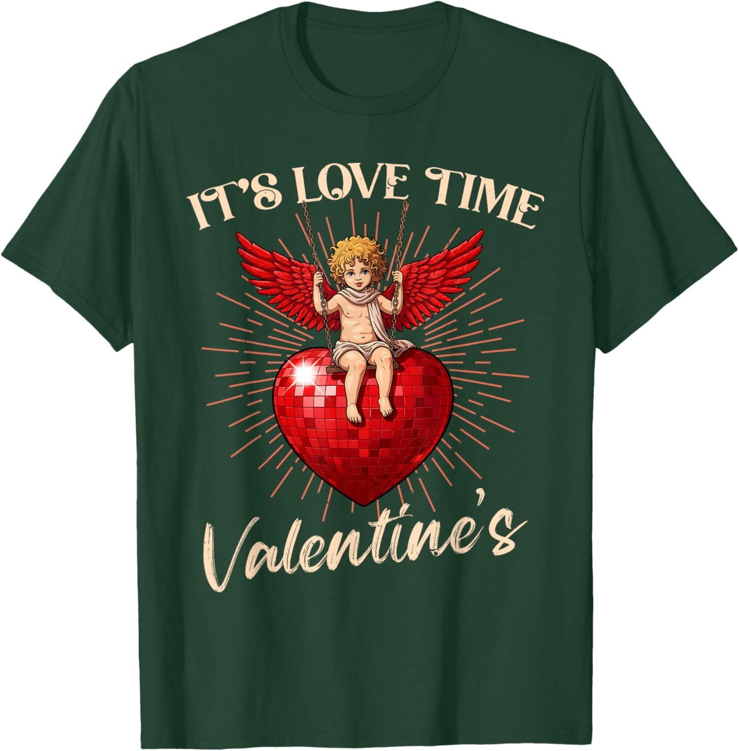 It's Love Time' Cute Cupid Valentine, for Valentine Day Fun T-Shirt - T-Shirt | Forest