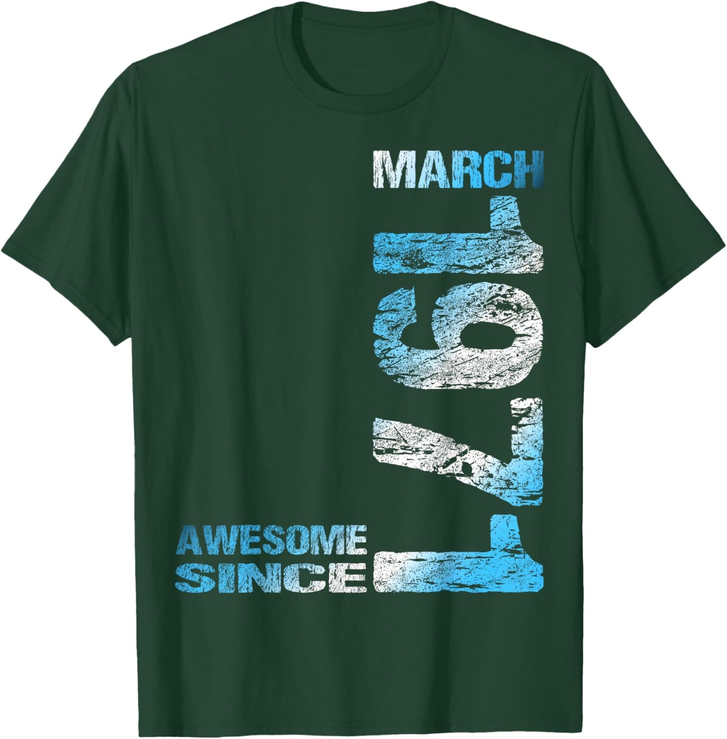 Awesome Since March 1971 55th Birthday T-Shirt - T-Shirt | Forest