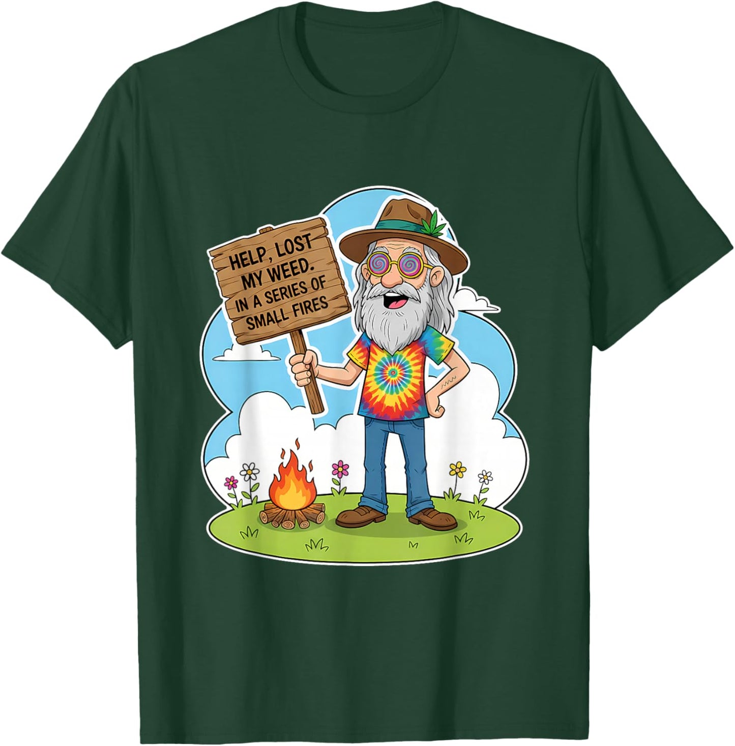 Cannabis Weed Lover Smoking Stoner 420 Help Lost My Weed T-Shirt - T-Shirt | Forest