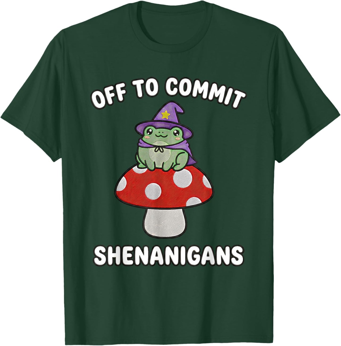 Off to Commit Shenanigans Funny Dark Fantasy Frog Kids Meme T-Shirt - T-Shirt | Forest