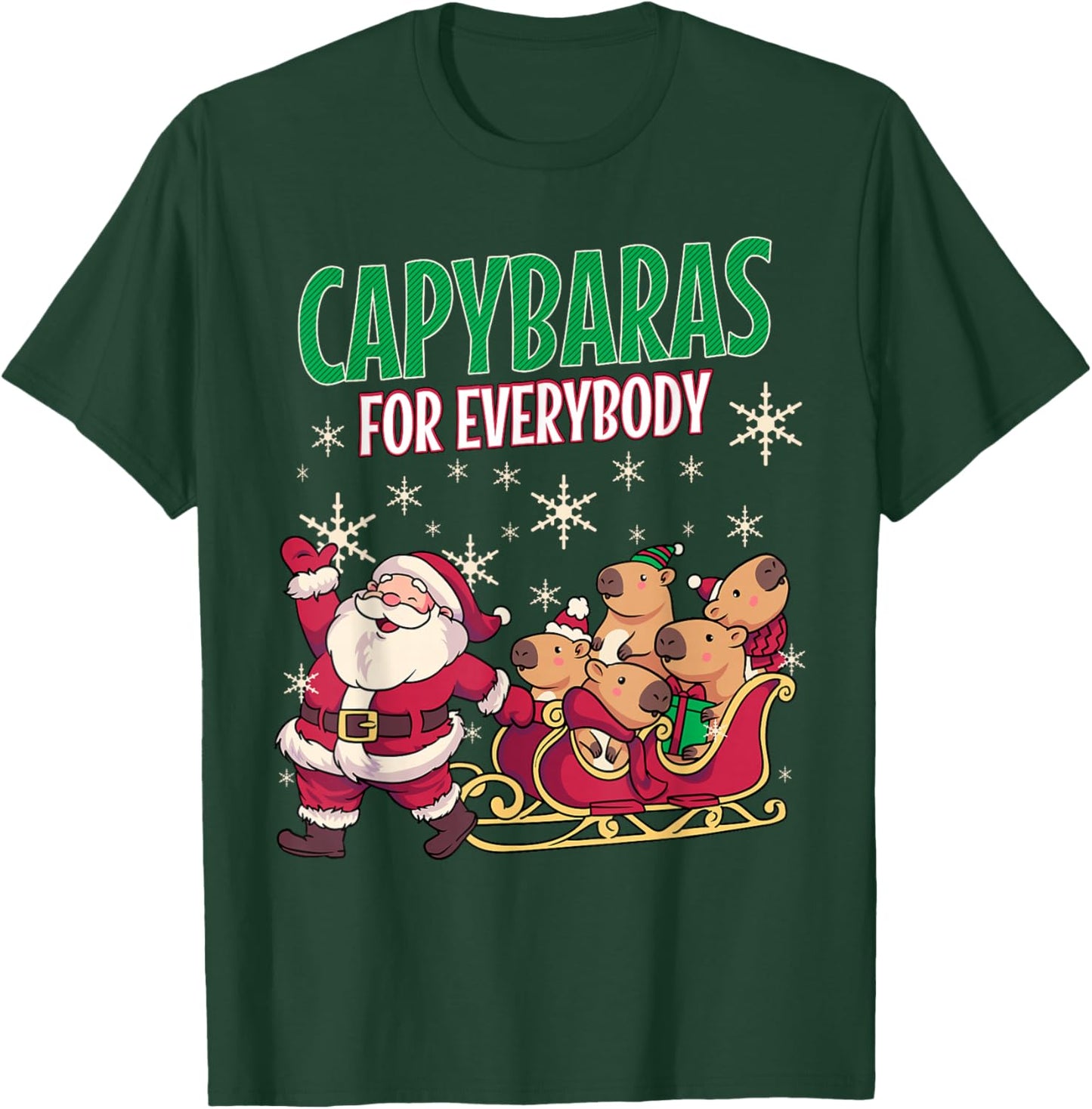 Ugly Christmas Men Kinds Women Funny Capybara T-Shirt - T-Shirt | Forest