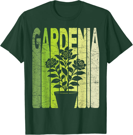 Gardenia Vintage Botanist Retro Gardenia Flower Gardening T-Shirt - T-Shirt | Forest