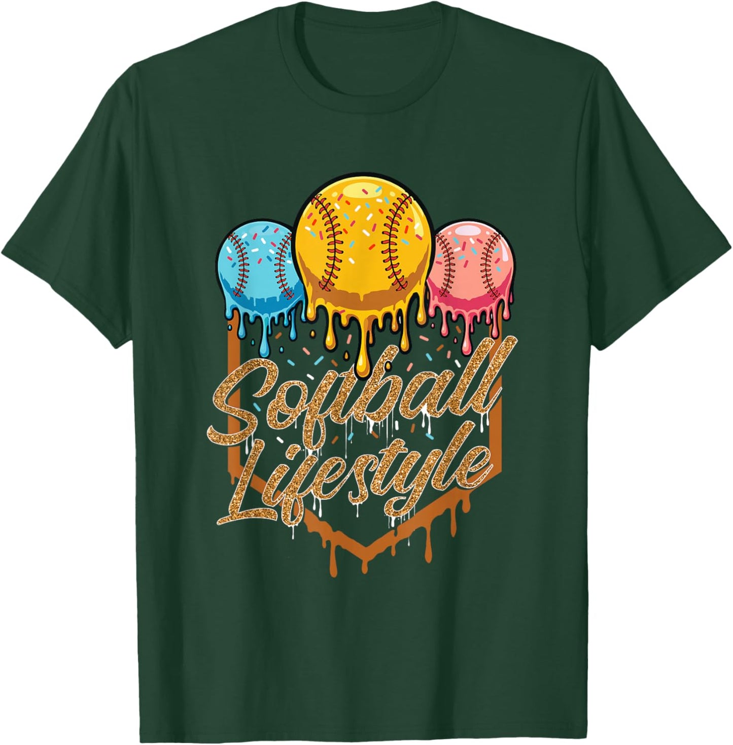 Softball Lifestyle - Softball Lover Softballer T-Shirt - T-Shirt | Forest