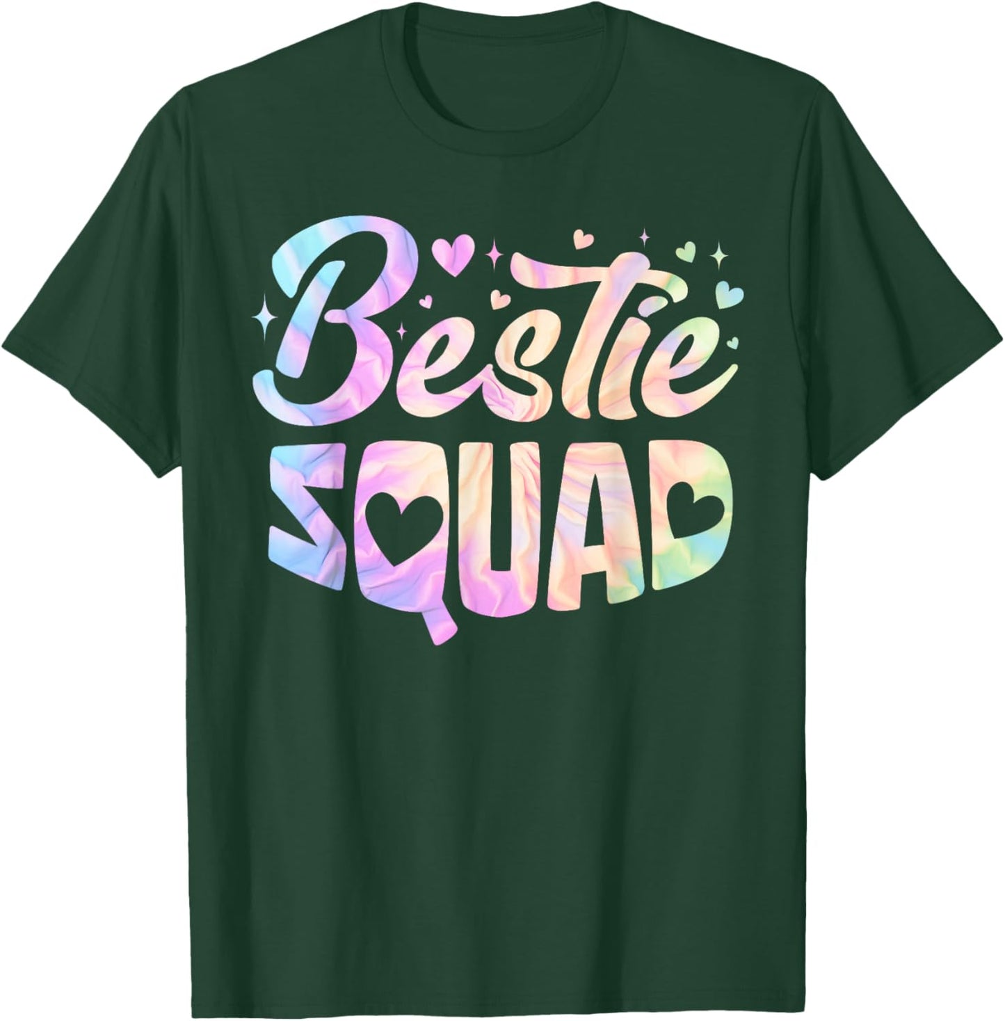 Best Friend Matching Bestie Squad BFF Cute Funny Tie Dye T-Shirt - T-Shirt | Forest