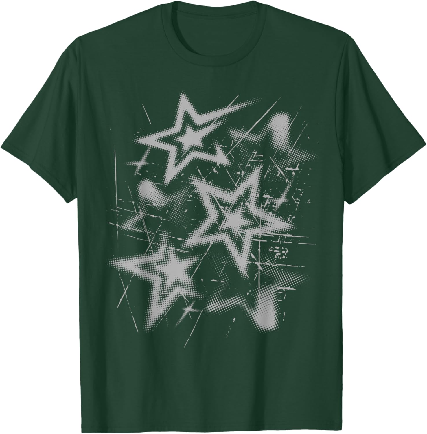 Y2k Grunge Stars 2000s Cyber Vintage Graphic T-Shirt - T-Shirt | Forest