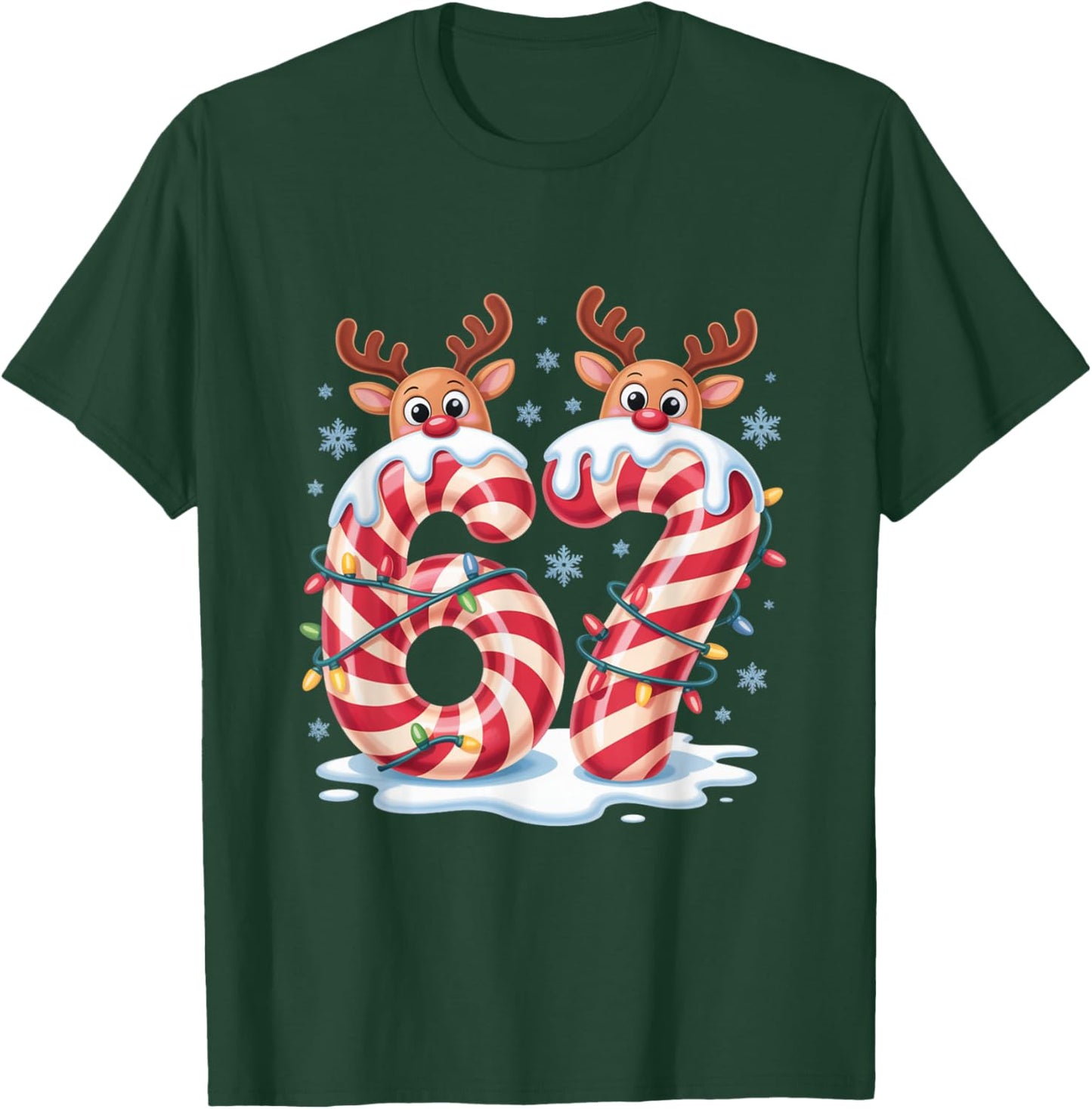 Christmas 67 Funny Xmas Six Seven Ugly Sweater 6-7 T-Shirt - T-Shirt | Forest