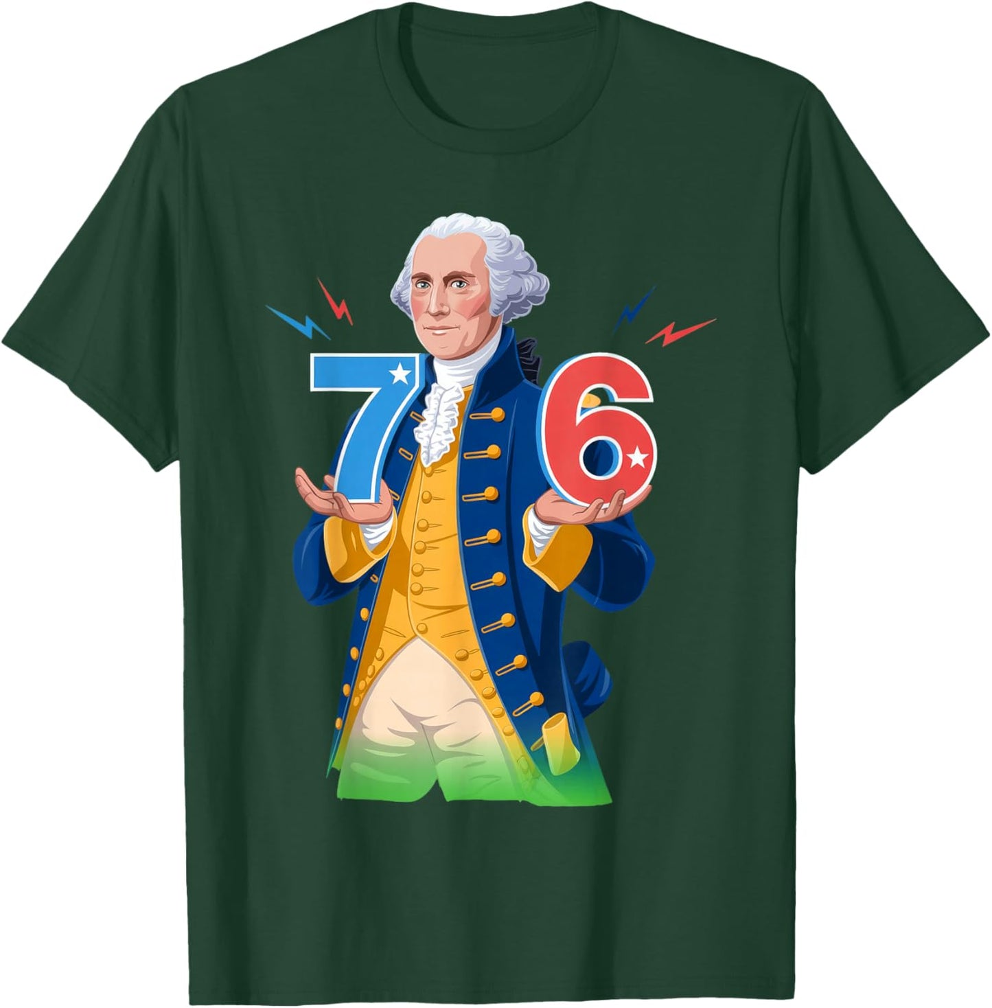 6-7 7-6 George Washington Seven Six Teacher American T-Shirt - T-Shirt | Forest