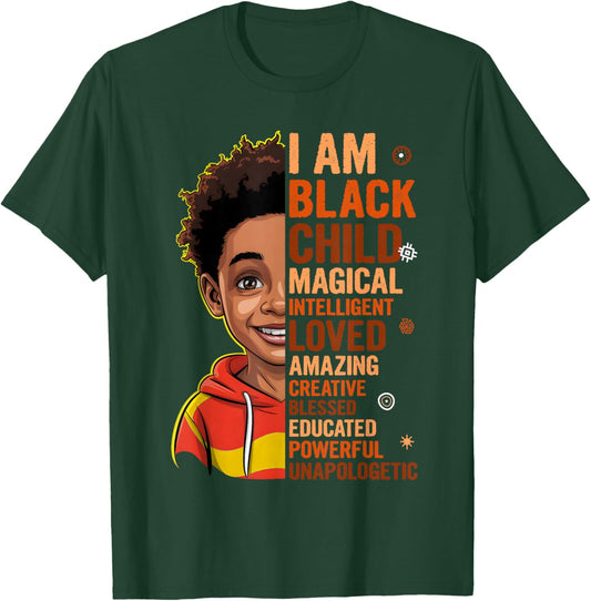 I Am Black History Month African American Kids Boys Teens T-Shirt - T-Shirt | Forest