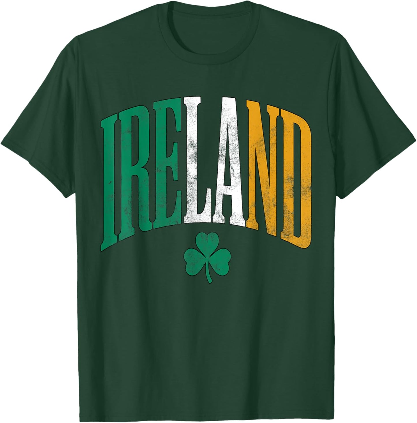 Ireland Vintage Flag Shamrock T-Shirt - T-Shirt | Forest