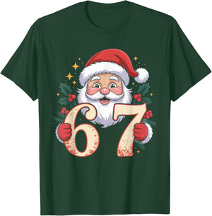Christmas Six Seven Funny Xmas 67 Ugly Sweater 6-7 Santa T-Shirt - T-Shirt | Forest