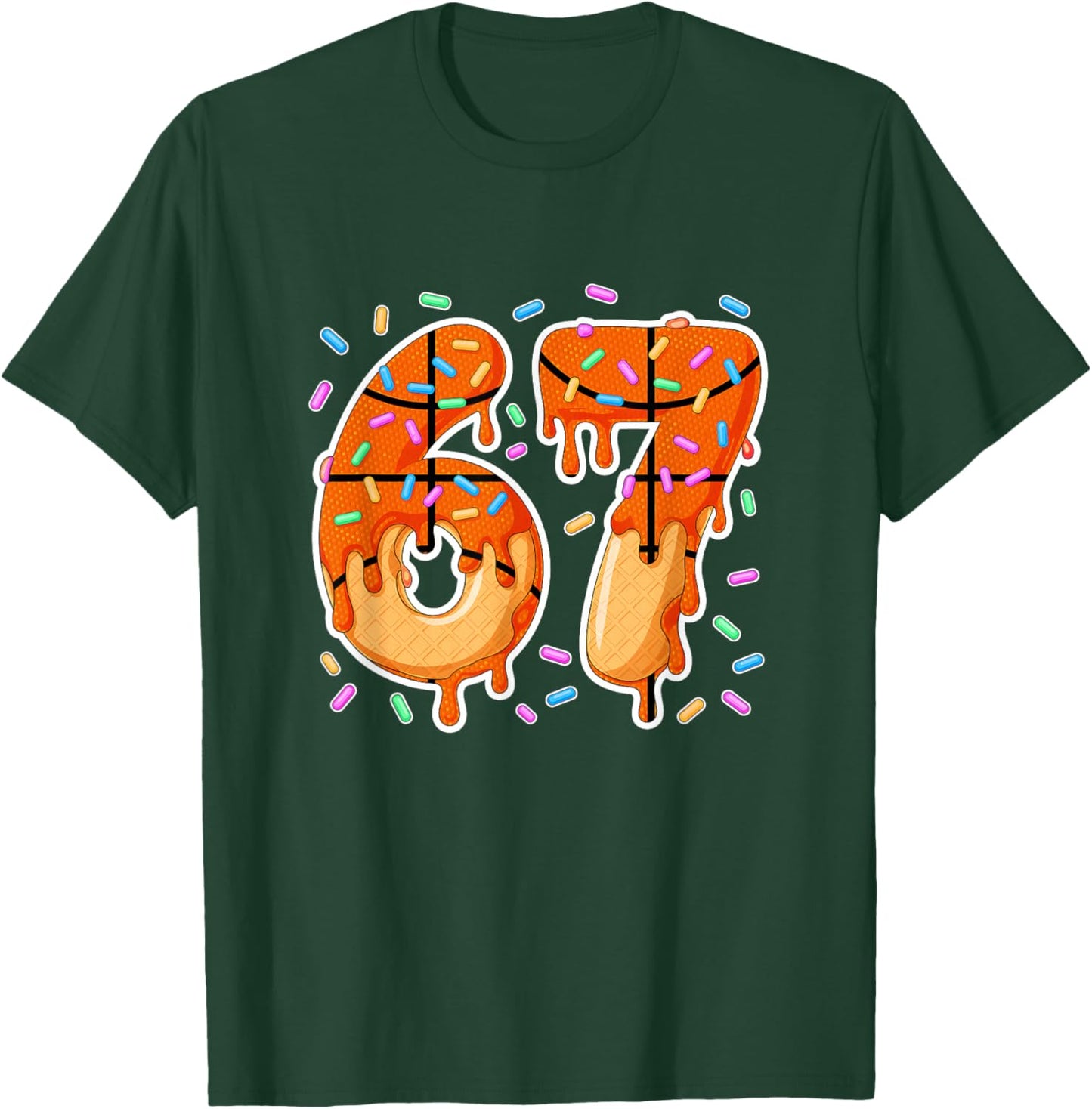 67 Ice Cream Drip Basketball Teens Boys Slang Six Seven Meme T-Shirt - T-Shirt | Forest