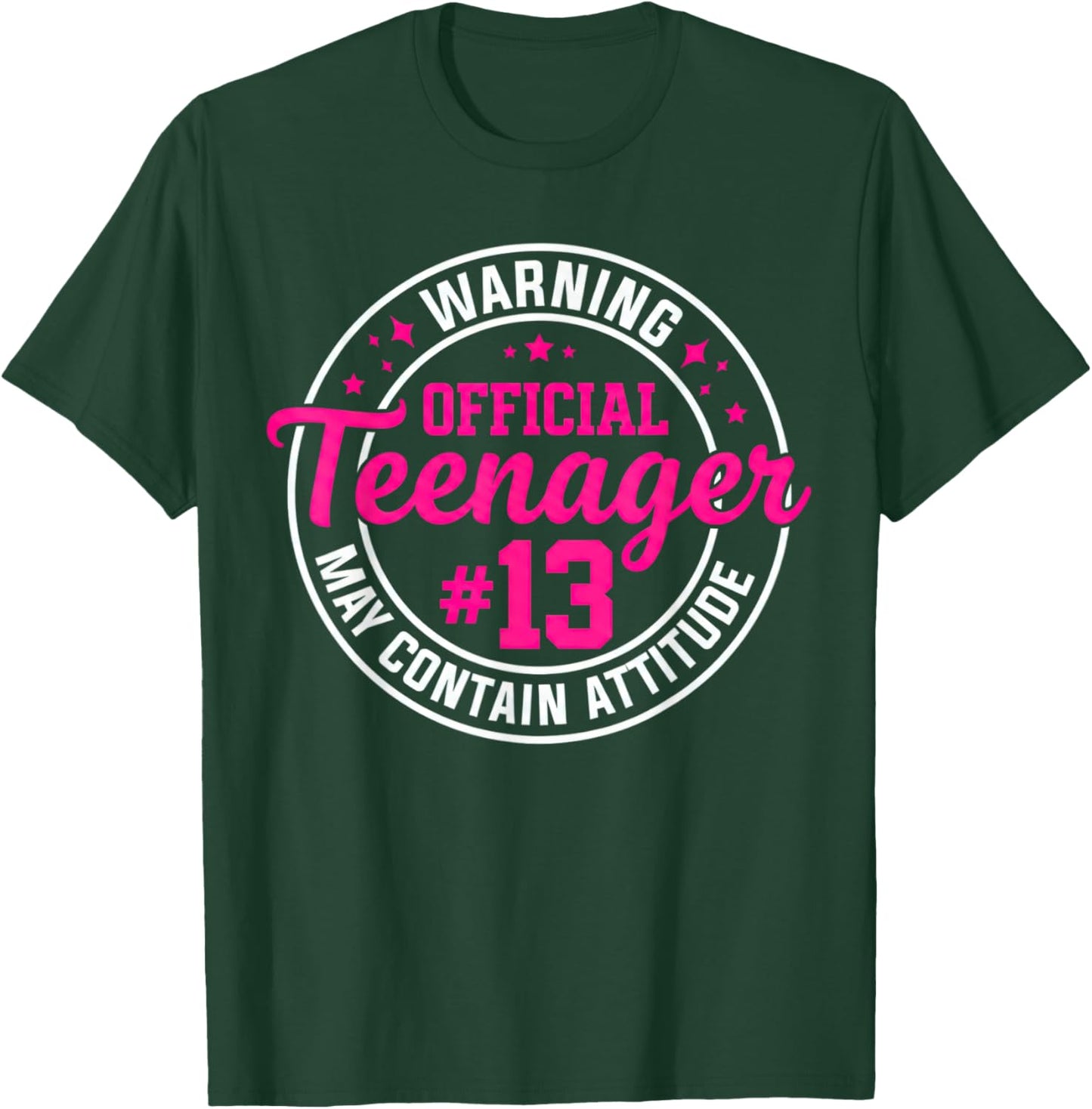13th Birthday Girl 13 Years Old Official Teenager Birthday T-Shirt - T-Shirt | Forest