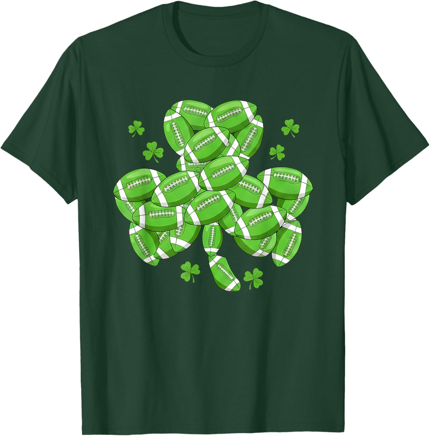 St Patricks Day Football Shamrock Irish Boys Men T-Shirt - T-Shirt | Forest
