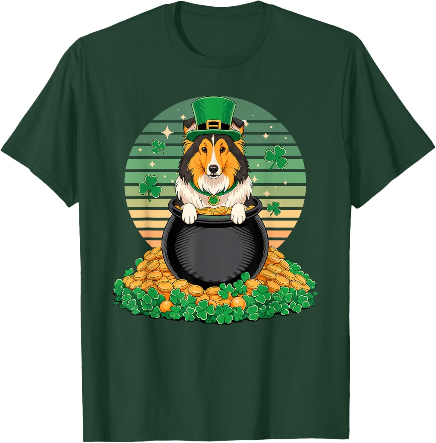 Shetland Sheepdog St Patricks Day Leprechaun Sheltie T-Shirt - T-Shirt | Forest