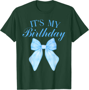 It's My Birthday Coquette Aesthetic Shirt Trendy Blue Bow T-Shirt - T-Shirt | Forest