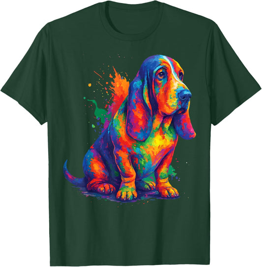 Basset Hound Colorful T-Shirt - T-Shirt | Forest