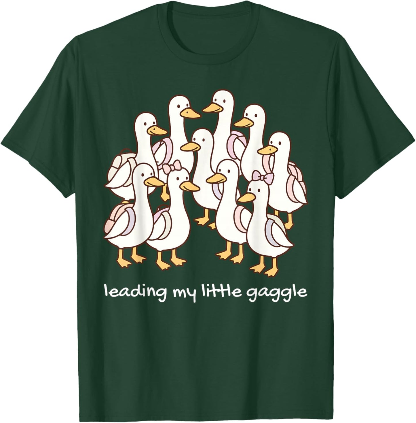 Leading My Little Gaggle Silly Goose Student Group Matching T-Shirt - T-Shirt | Forest