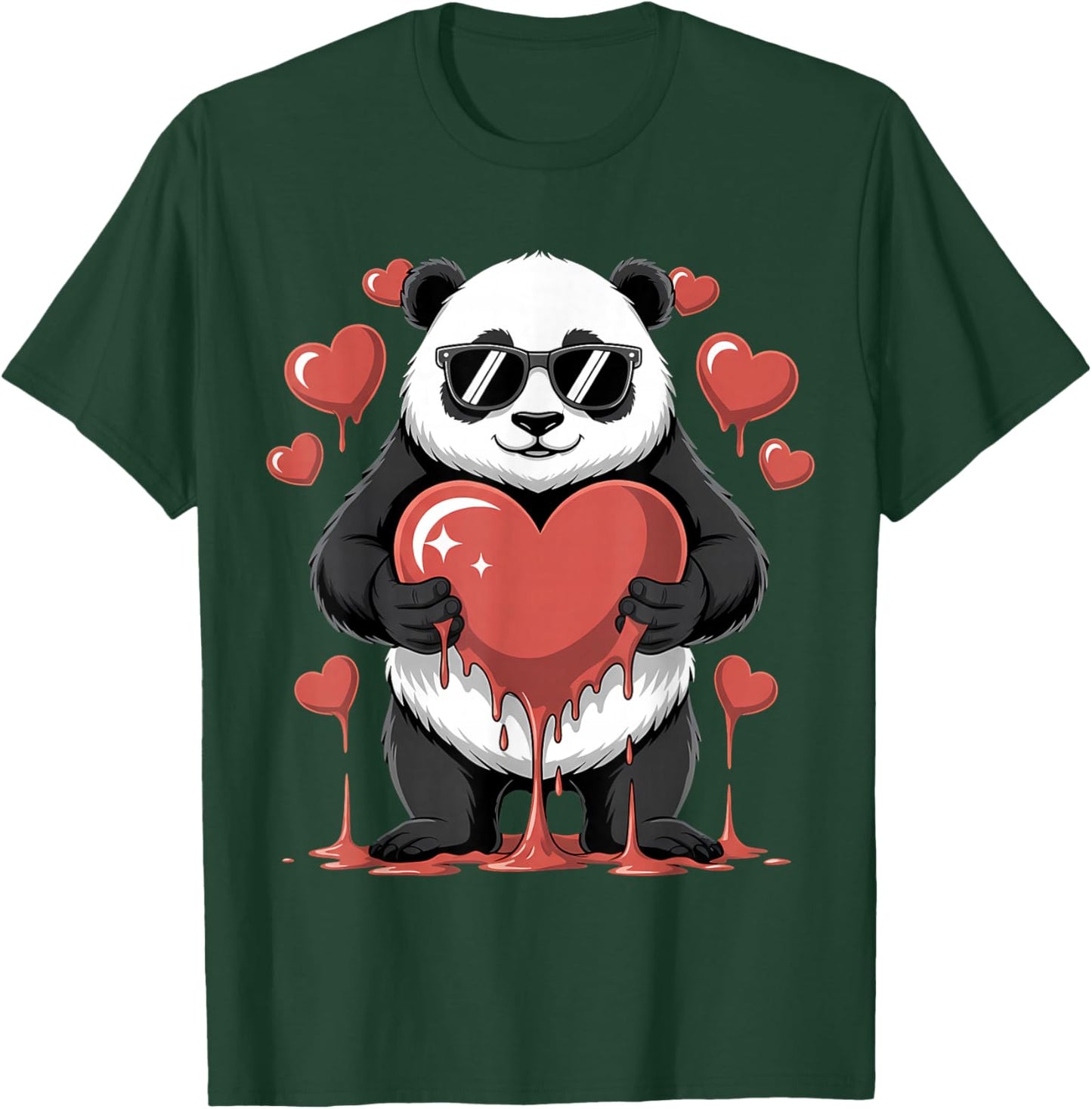 Valentines Day Cute Valentine Panda Lover T-Shirt - T-Shirt | Forest
