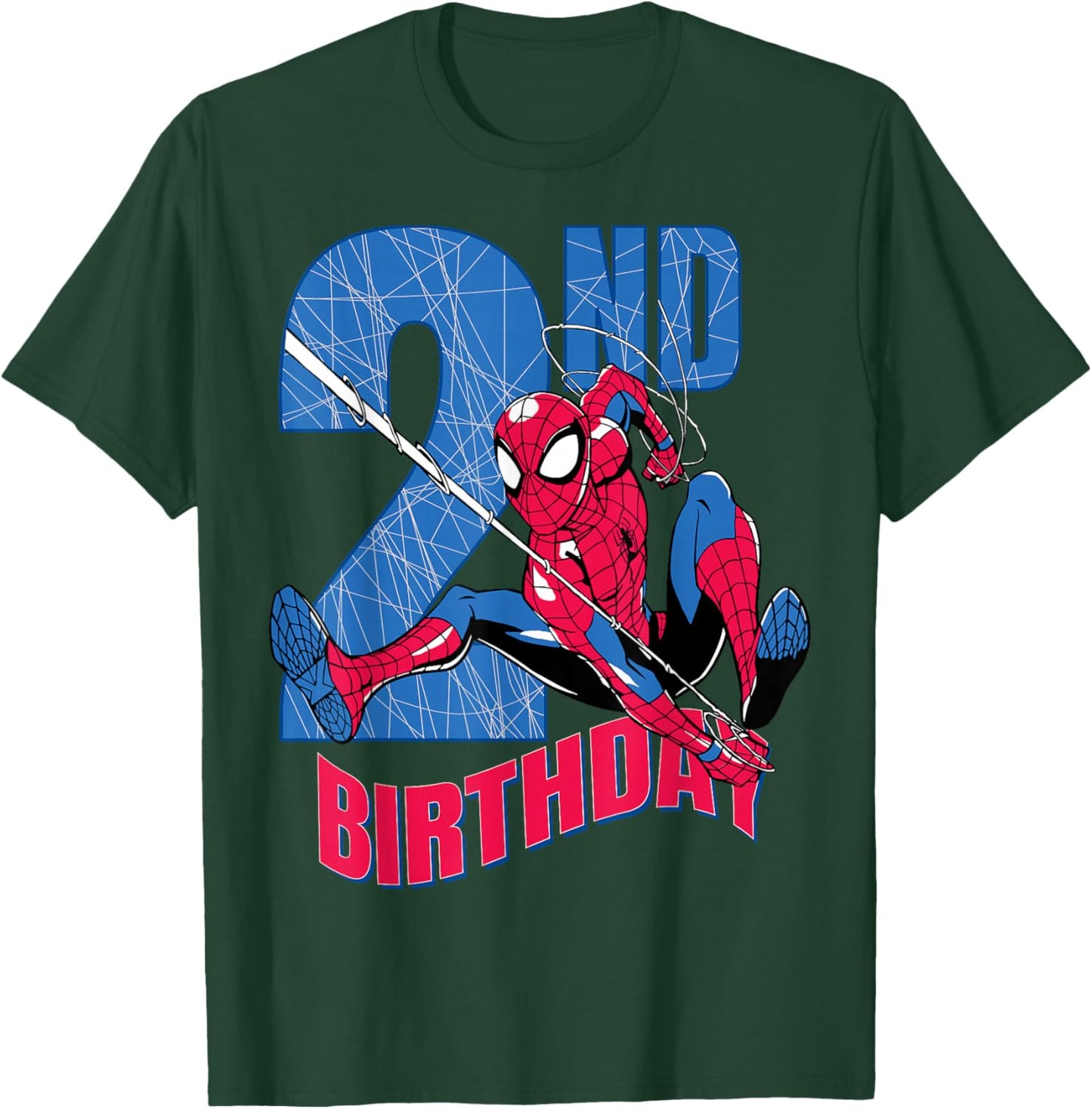 Marvel Comics Spider-Man 2nd Birthday Hero Web Action T-Shirt - T-Shirt | Forest