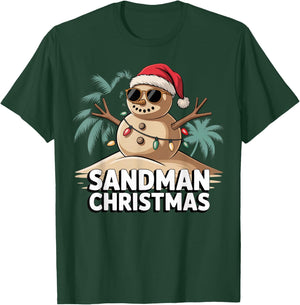Sandman Christmas Design Tropical Beach Snowman T-Shirt - T-Shirt | Forest