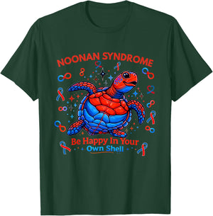 Noonan Syndrome Turtle Be Happy in Your Own Shell Awareness T-Shirt - T-Shirt | Forest