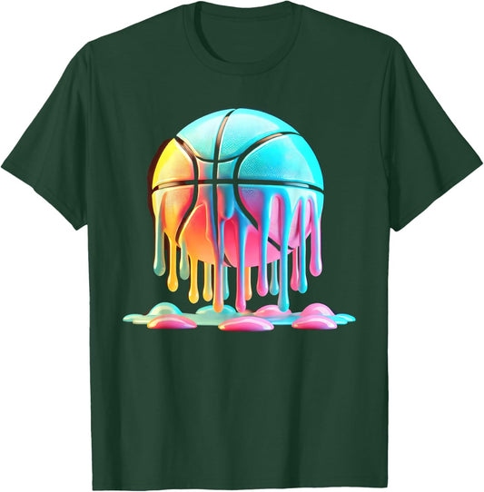 Melting Pastel Basketball Lovers Men Boys Girls Brainrot T-Shirt - T-Shirt | Forest