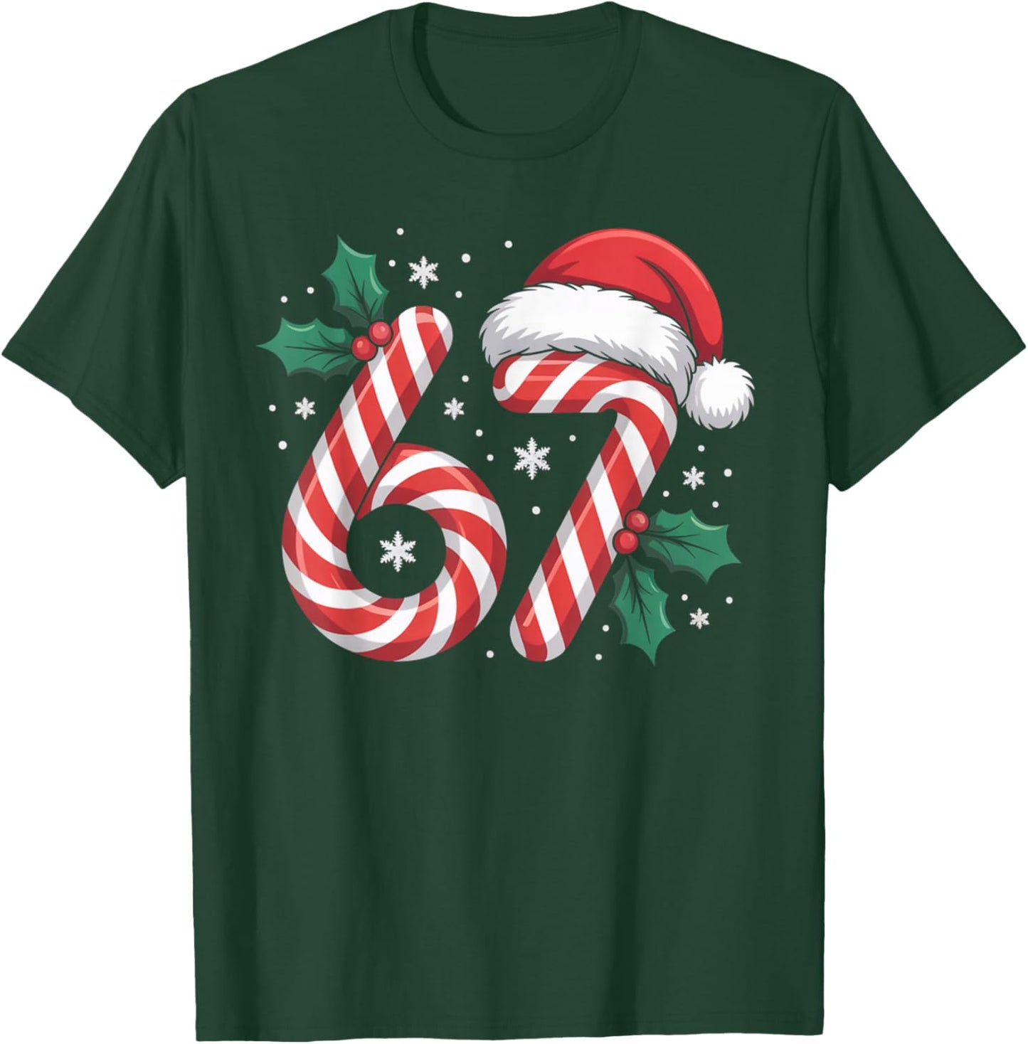 Christmas Candy Cane 67 Meme Funny Boys Girls T-Shirt - T-Shirt | Forest
