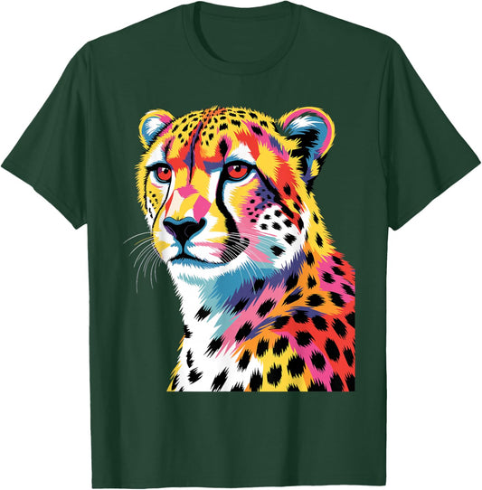 Cool Cheetah Art Women Kid Zoo Animal Safari Cheetah T-Shirt - T-Shirt | Forest