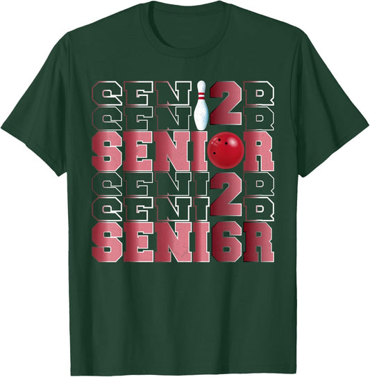 Retro Class of 2026 Senior Bowling Senior Night 2026 T-Shirt - T-Shirt | Forest