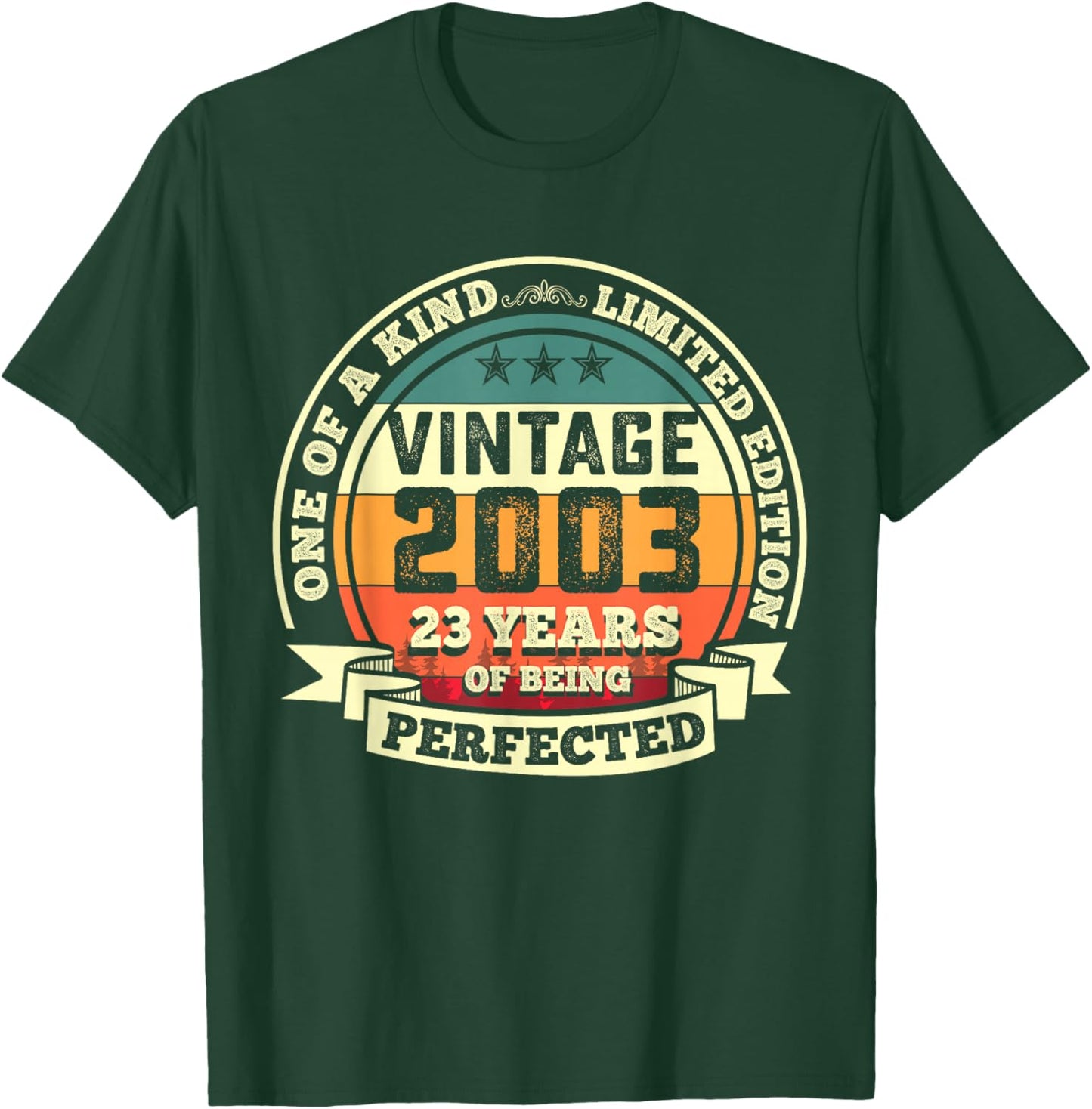 23rd Birthday Gift 23 Years of Being Perfected 23 Yrs Old T-Shirt - T-Shirt | Forest