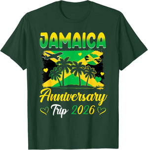 Jamaica Anniversary Trip 2026 Couple Vacay Trip T-Shirt - T-Shirt | Forest
