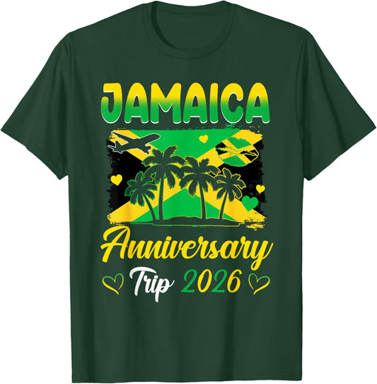 Jamaica Anniversary Trip 2026 Couple Vacay Trip T-Shirt - T-Shirt | Forest