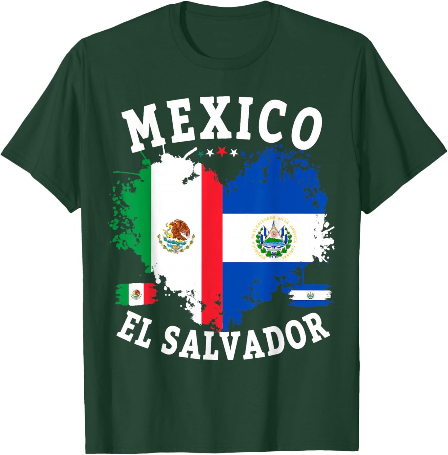 Mexico & Salvador Flag Costume Idea for Kids Salvadoreño T-Shirt - T-Shirt | Forest