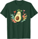 Cute Kawaii Avocado Walking with Hearts Around T-Shirt - T-Shirt | Forest