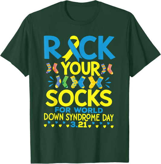 Rock Your Socks for World Down Syndrome Day Down Right T-Shirt - T-Shirt | Forest